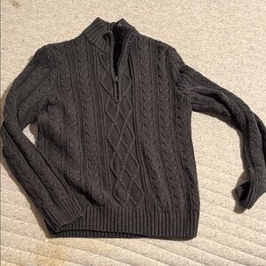 JEANNE PIERRE Men's Charcoal Zip Up Sweater
